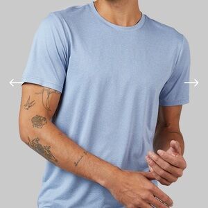 NWT Nordstrom 90 Degree Men’s Crew Neck T-Shirt Heather Light Blue lightweight